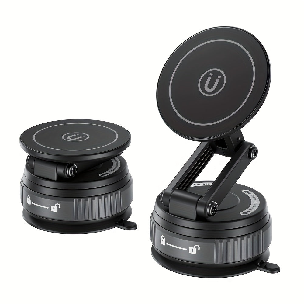 360-Degree Rotatable Magnetic Phone Holder - Compatible with for All Smartphones And Vehicles, Works with Iphone 16/15/14/12 - Compact And Foldable Car Mount with Strong Grip - Trendy Car Accessory