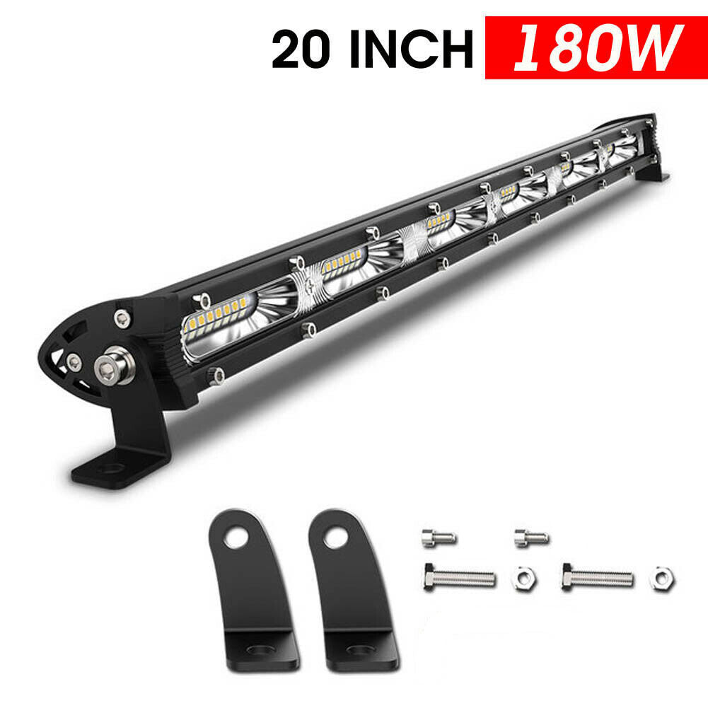 Ultra Slim LED Bar 20 Inch 180W Offroad Light Single Row 12V 24V LED Work Lamp For Auto ATV SUV Tractor Boat Light Bar