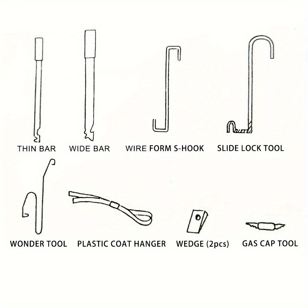 Professional Auto Tool Kit - Car Emergency Repair, Lockout Tool Kit with Air Wedge, Bag Pump | Perfect for Car Enthusiasts, DIY Home Repairs