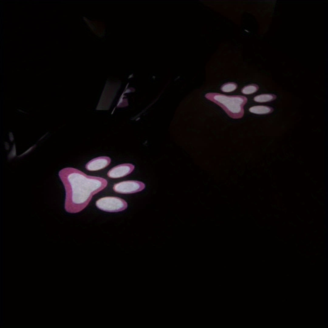 2pcs Door Light Logo LED Projector Car Door Step Courtesy Welcome Lights Cute Pattern Projection Light Festive Atmosphere Door Night Light