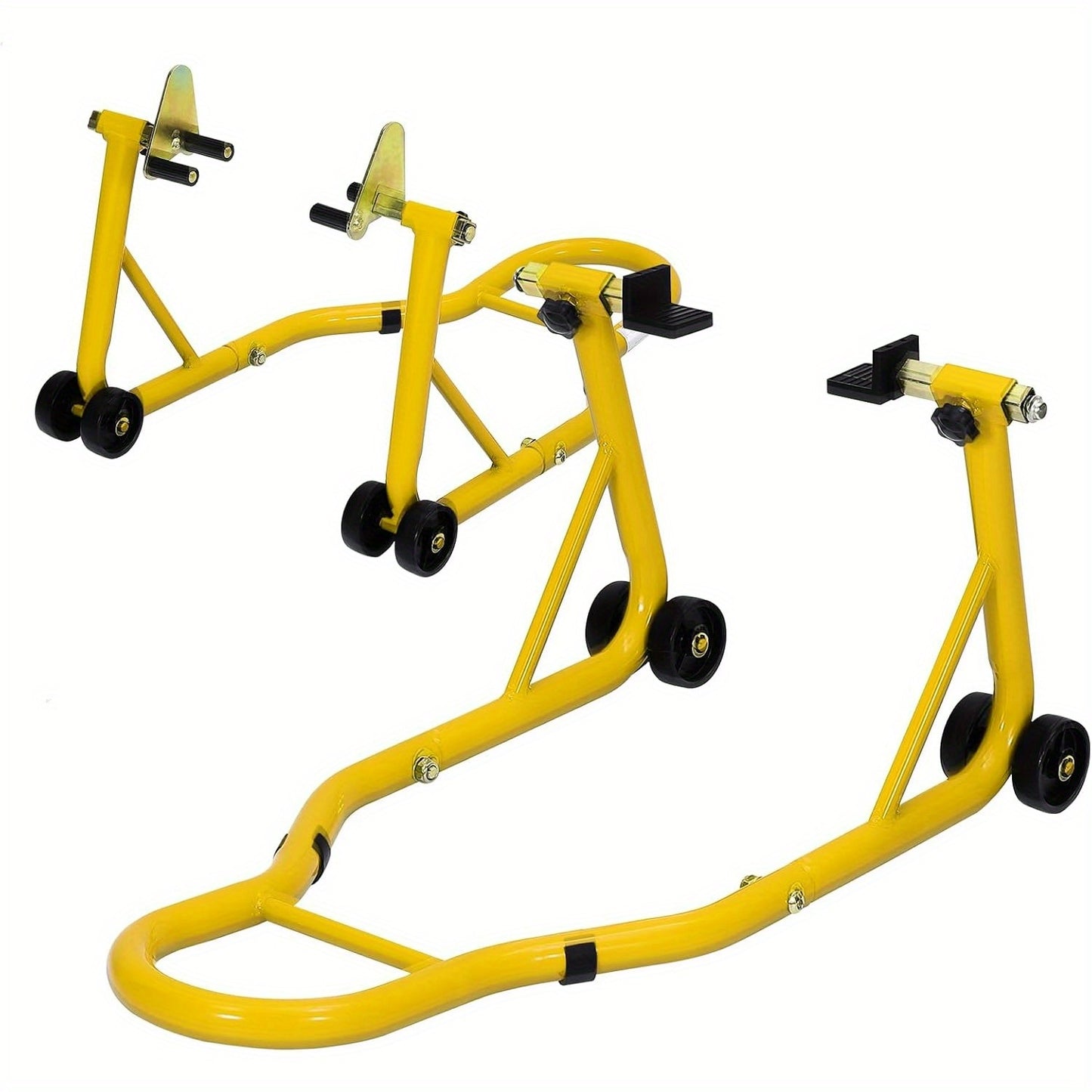 Motorcycle Stand Lift - 900Lbs Front & Rear Combo Universal Motorcycle Stands, Compatible with Most Yamaha for HONDA for SUZUKI for BMW Motorcycles, Red