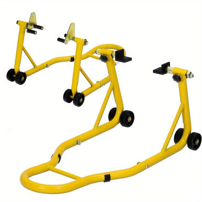 Motorcycle Stand Lift - 900Lbs Front & Rear Combo Universal Motorcycle Stands, Compatible with Most Yamaha for HONDA for SUZUKI for BMW Motorcycles, Red