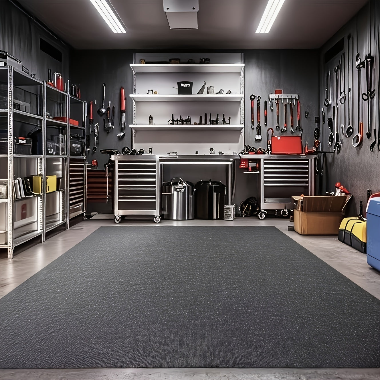 Heavy Duty Garage Floor Mat - Extra Large (78.74X118.11/87.79X204.72In) Oil-Absorbing, Non-Slip, Waterproof, Washable Garage Mat - Extra Thick (2.55Mm) for Workshop, Parking Lot, Driveway - Compatible with Cars, Trucks, Suvs, Motorcycles
