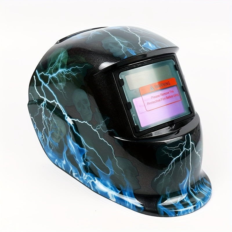 True Color Solar-Powered Auto-Dimming Welding Helmet with a Wide Viewing Area, True Color Welder Headgear, Auto-Darkening Welding Mask