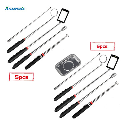 XSLRDKE Magnetic Pick-Up Tool, Adjustable Sticks and 360 Swivel Inspection Mirror, 5 Pack/6 Pack