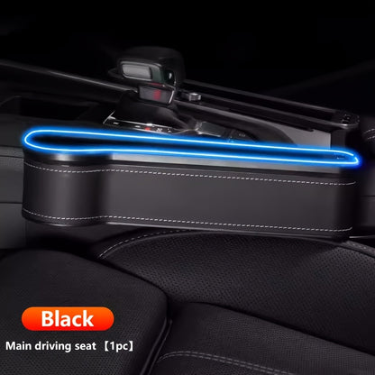 1pc/2pcs Car Seat Gaps Storage Box, Mobile Phone Holder Charger, Sundries Organizer Box with Atmosphere Light, Car Interior Accessories