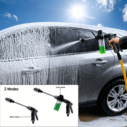 Final English Title:3pcs Long Spray Gun Set with Foam Bottle & Car Wash Towel, Multi-Function Adjustable Nozzle, Detachable Foam Bottle, Easy to Connect for Car Washing, Yard Cleaning & Garden Watering