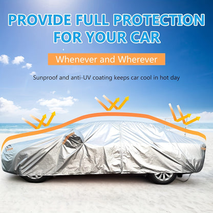 Protect Your Suv/Sedan from Sun, Rain, Snow, And UV Rays with This All-Purpose Outdoor Waterproof Car Cover!