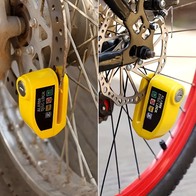Motorcycle Alarm Disc Brake Lock, Motorcycle Lock Anti-theft Safety Wheel Disc Lock, 110dB Alarm Sound, For Light Motorcycles, Bicycles, Motorcycles, And Scooters.