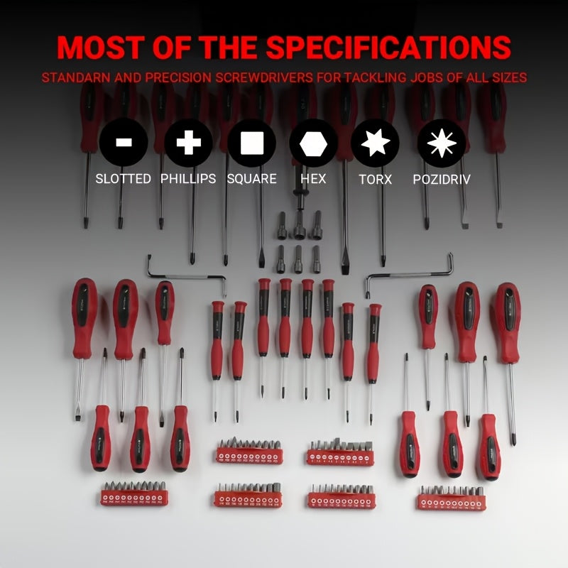 [Holiday Gifts] 10/100/126/132pcs Precision Screwdriver Set, Insulated Magnetic Screwdriver Tools, Professional Auto Repair Tools, Comes with A Plastic Storage Rack, Suitable for Electronics And Precision Work, A Good Choice for Daily Use And Holiday Gift