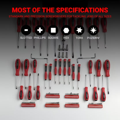 [Holiday Gifts] 10/100/126/132pcs Precision Screwdriver Set, Insulated Magnetic Screwdriver Tools, Professional Auto Repair Tools, Comes with A Plastic Storage Rack, Suitable for Electronics And Precision Work, A Good Choice for Daily Use And Holiday Gift