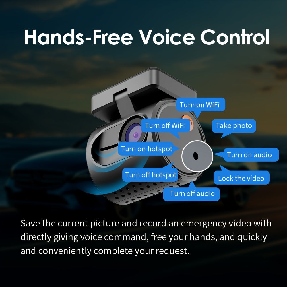 KAWA 2K & 1296P  Dash  for  DVR Dash  KAWA  3  Recorder Emergency Voice Control Night Vision WiFi APP Monitor WDR
