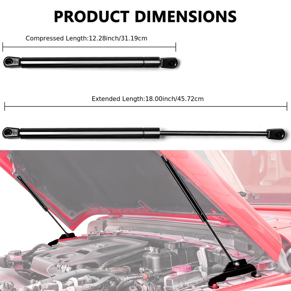 Suitable for 2018-2026 Jeep for Wrangler JL & Gladiator JT 2/4Door-Car Engine Hood Support, Steel Material Car Accessories Quick-Release Hood Gas Spring Strut Replacement Stabilizer Shock Absorber Set Auto Accessories