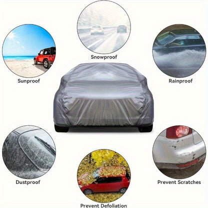 Universal Waterproof Car Cover-Full Car Cover. Uv-Proof, Rain-Proof, Dust-Proof, Snow-Proof And High Temperature-Resistant PEVA Materials, Four-Season Vehicle Protection, Auto Parts, Car Cover | Fashion Car Cover