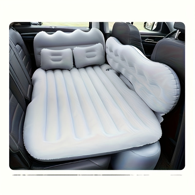 Luxury Premium Black And Stylish Beige Car Inflatable Mattress, Portable And Foldable, with PVC Flocking, Including Storage Bag, Air Pump And Two Pillows, Two Piers, Perfect for RVs, Trucks, And Foldable Beds In The Back Seat Of The Car Seat