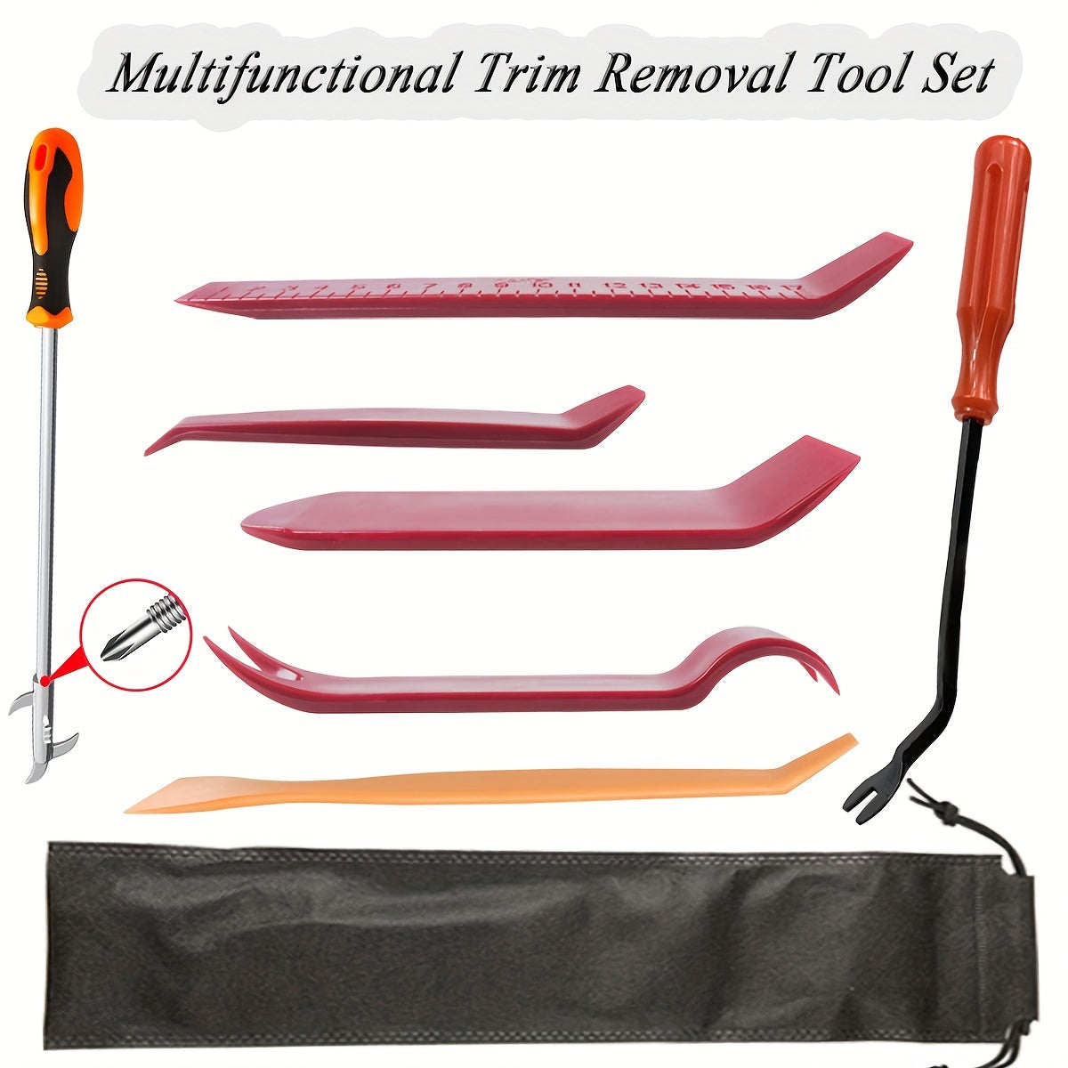 [Portable Car Tool Kit] Car Repair Tool Kit, Emergency Tool With Carrying Bag, Portable Car Door Opener Kit, Car Lockout Kit Car Unlocking Kit, Without Battery