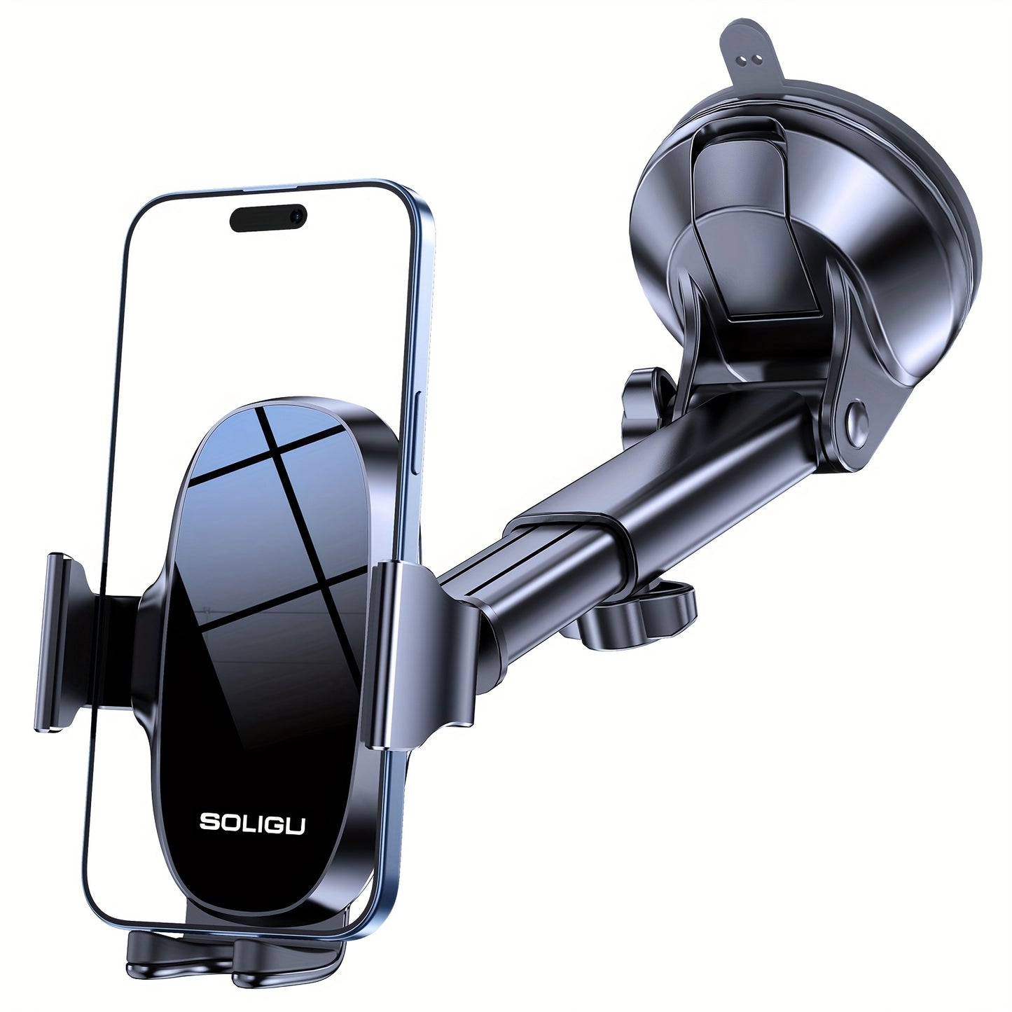 SOLIGU Cell Phone Holders For Your Car, Universal Car Phone Holder Mount For Dashboard Air Vent Compatible With IPhone 15 14 13 12 13 Pro Max Xs XR X, Galaxy Black