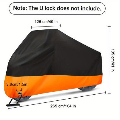 2pcs Set: 190T-3XL Motorcycle Cover And Towel - UV Protection, Waterproof, Tear-Resistant Fabric with Safety Features Including Lock Holes - Ideal for Outdoor Storage And Protection