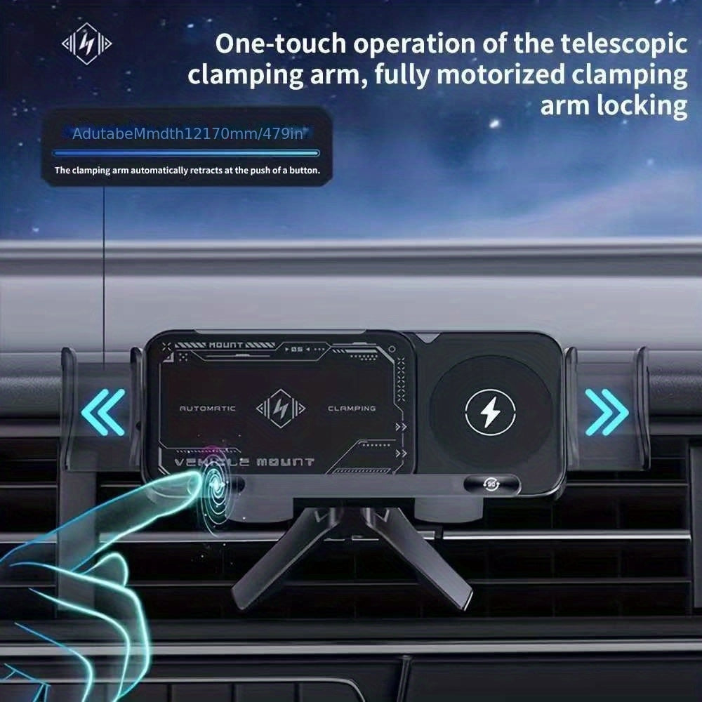 Car Holder with Wireless Fast Charging for Foldable Screen Phones Suitable for iPhone 8/X/11/12/13/14/15 Series, Samsung Note20/10/9/8 Series, S10/9/8 Series Fold 5, Fold 6/, W23/W24 Wireless Charging Output 5W/7.5W/10W/15W