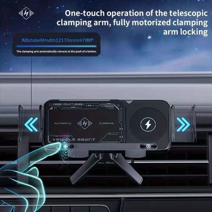 Car Holder with Wireless Fast Charging for Foldable Screen Phones Suitable for iPhone 8/X/11/12/13/14/15 Series, Samsung Note20/10/9/8 Series, S10/9/8 Series Fold 5, Fold 6/, W23/W24 Wireless Charging Output 5W/7.5W/10W/15W