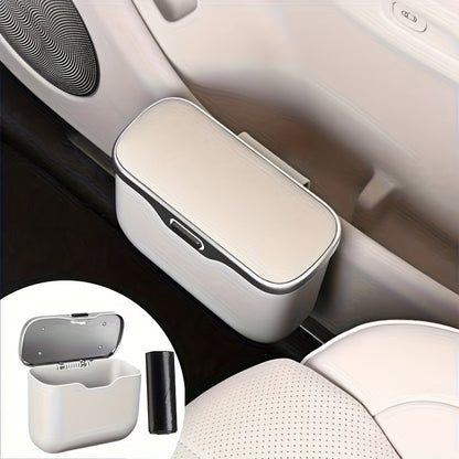 Multi-Functional Car Mounted Microfiber Trash Can Made of ABS Material That Does Not Deform And Is Suitable for 99% of Car Models, Suitable for Both Dry And Wet Use, Space Saving, And Non-Destructive Installation, Comes with Garbage Bags