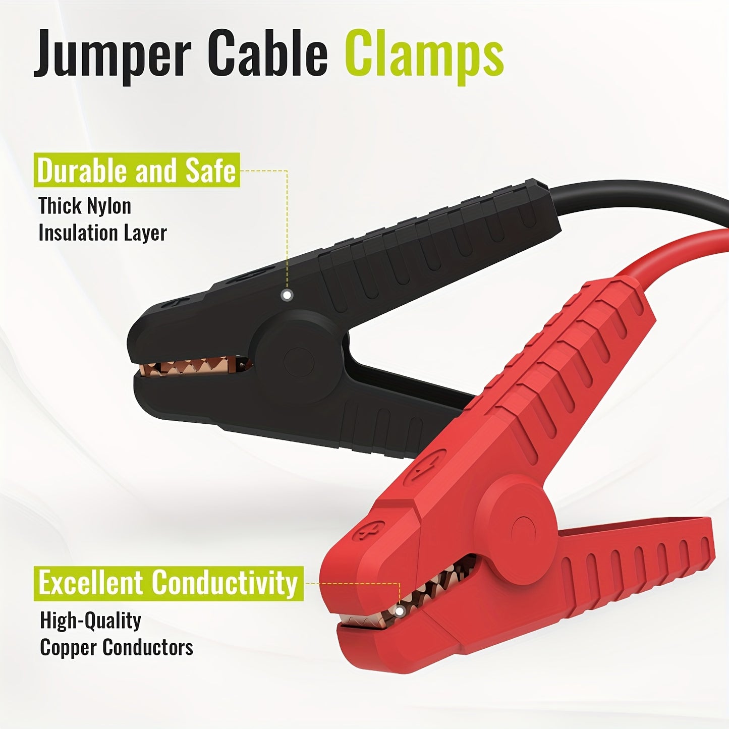 [Portable Battery Booster] Jumper Cables for Starting Car with Adapter Compatible with Ryo-Bi 18V Battery Jump Starter 8AWG 5.9FT Portable Auto Battery Booster Pack for Jump Starting Light Vehicles (Battery Not Included)