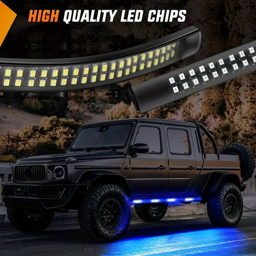 Gradient Dual-color Light, Gorgeous Night Lighting Lamp, 65-inch Double Row LED Light, LED Pickup Step Light, Suitable for Pickup Trucks, SUVs, Truck Rock Lights, Car Ambient Light, Easy to Install