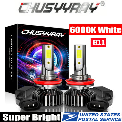 2pcs 9008/ H13 LED Headlight High/ Low Beam Bulbs Kit 12V 80W 6000K Cool White 27000LM Tow-Sided Ultra Bright COB Chip Plug And Play, Without Battery