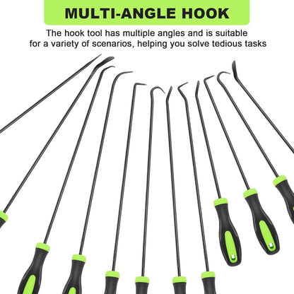 [Auto Hook & Pick Set] 12pcs Automotive Hook and Pick Tool Set, Long & Mini Precision Puller Remover Tool Kit for Auto O-Ring, Seal & Gasket Removal, Mechanic Professional Tools, Car Repair Essentials