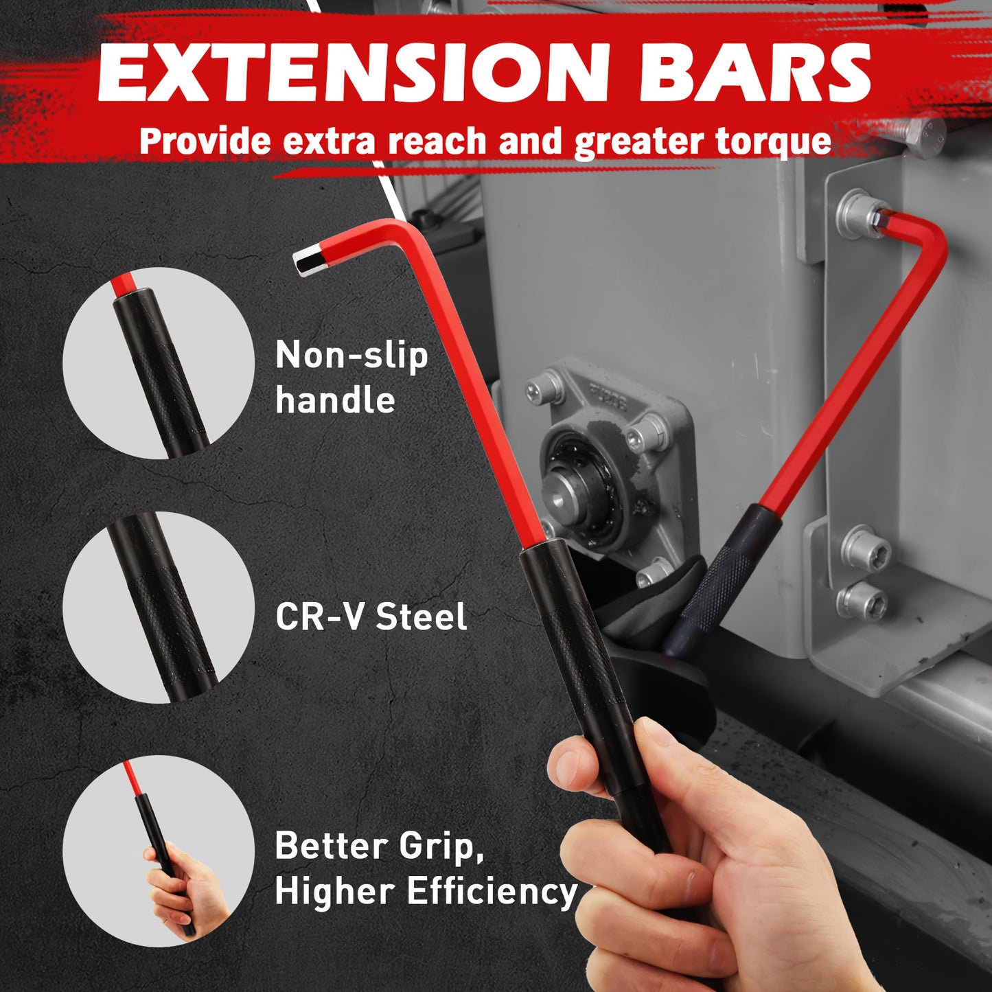 30pcs Long Arm Ball End L-Hex & Torx Key Set with Grip Handle, Ultimate Hex Key Wrench Set with T-Handle And Extension Bars, SAE 1/16" to 3/8", Metric 1.5mm to 10mm, Torx T10 to T50 Father's Day Gift for Dad Husband DIY Lovers