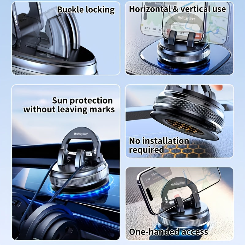 New 360 Degree Rotating Car Phone Holder - Car Dashboard Phone Holder, Durable Dashboard Mount, Suitable for Smartphones, Ideal for Car Navigation And Entertainment, Sturdy And Non-Slip Support