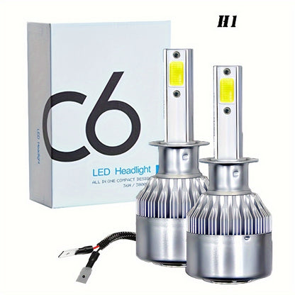2pcs Headlight H4 H1 H3 Car Lamp H7 H11 9004 9005 9006 9007 Car Led Headlamp Pair, Without Battery