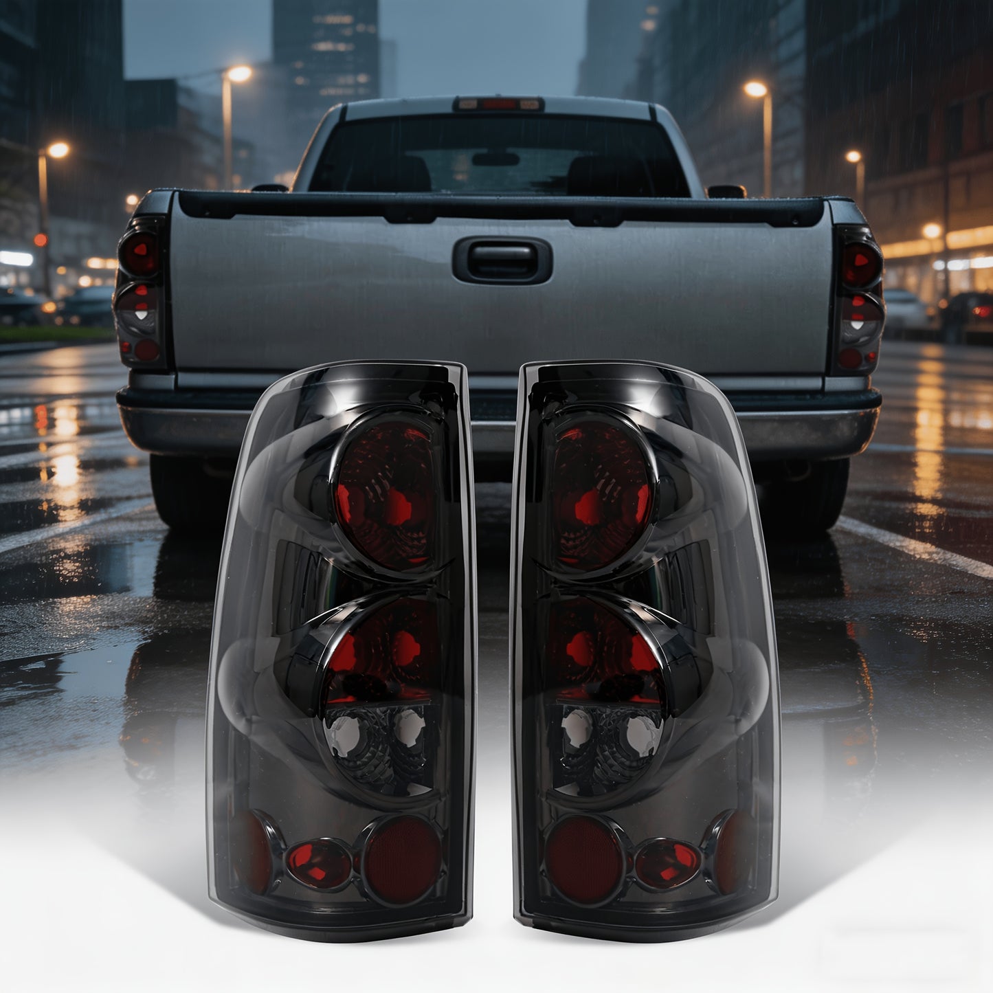 Taillights Truck Accessories A Pair Truck Accessories for Chevrolet for Chevy for Silverado 1500 1500HD 2500 2500HD 1999-2006, Tail Lights for Trucks Plastic Housing + Lens (No Bulbs)
