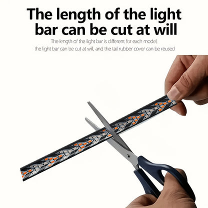 47.24inch Long Pickup-Style Off-Road Vehicle Arrow-Shaped LED Light Strip, Equipped with Red And Yellow Flowing Lights, Car Atmosphere Light Strip, Decorative Neon Light Strip on The Rear of The Truck, a Thoughtful Gift, with Fishbone Design