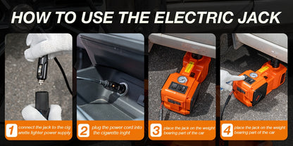 5 Ton Electric Car Jack, Hydraulic Jack And Electric Impact Wrench, Portable Car Lift with Built-in Air Pump, Suitable for SUV MPV Car Truck Tire Replacement Garage Maintenance Easy to Repair Car Tires, Emergency Maintenance Car