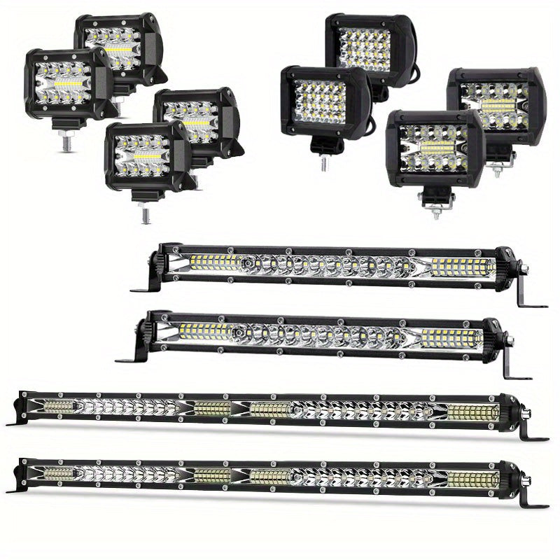 22inch 10inch LED Work Light Bar + 4inch LED Light Bar for Car Truck Offroad 4x4 Jeep SUV UTV ATV Tractor Off Road, No Battery Required