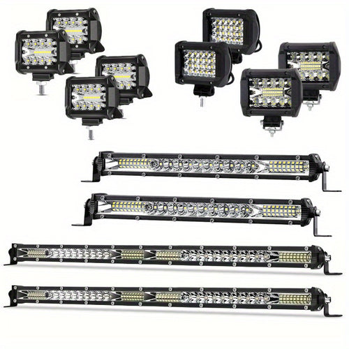 22inch 10inch LED Work Light Bar + 4inch LED Light Bar for Car Truck Offroad 4x4 Jeep SUV UTV ATV Tractor Off Road, No Battery Required