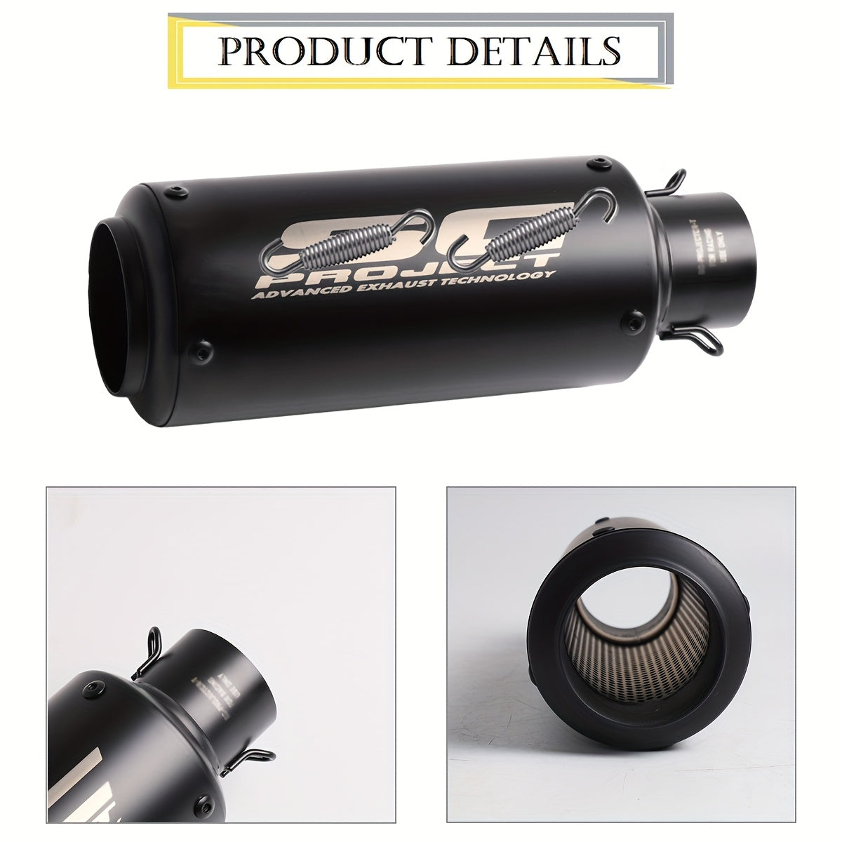 Universal 51MM Caliber Motorcycle Exhaust Pipe for Z900 FZ6 RC390 S1000XR | Stainless Steel, Brand: ANMIEN, Suitable for Off-road Motorcycles