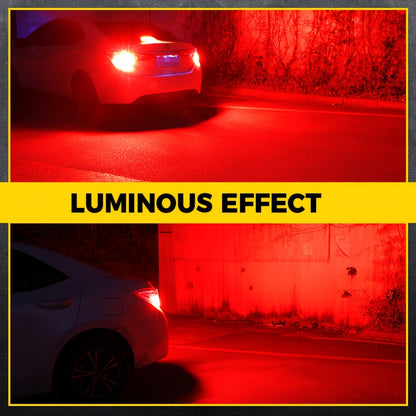 2pcs 1156 BA15S 7506 P21W 1157 BAY15D P21/5W W21/5W 7443 P27/5W 3157 3156 LED Bulb Red Brake Bulbs Stop Tail Parking Light Bulbs 3 Times Warning Brake Light Bulbs No Error