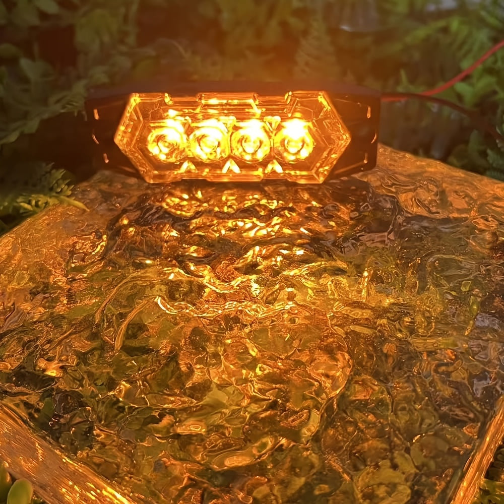 12pcs New Upgraded 12V-24V Universal LED Light for Atv Utv Boat Bike-Heavy-Duty Off-Road with Amber/Red/White, 12-24V Vehicle, Without Battery