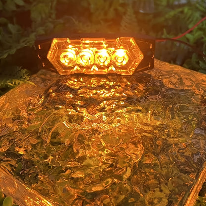12pcs New Upgraded 12V-24V Universal LED Light for Atv Utv Boat Bike-Heavy-Duty Off-Road with Amber/Red/White, 12-24V Vehicle, Without Battery