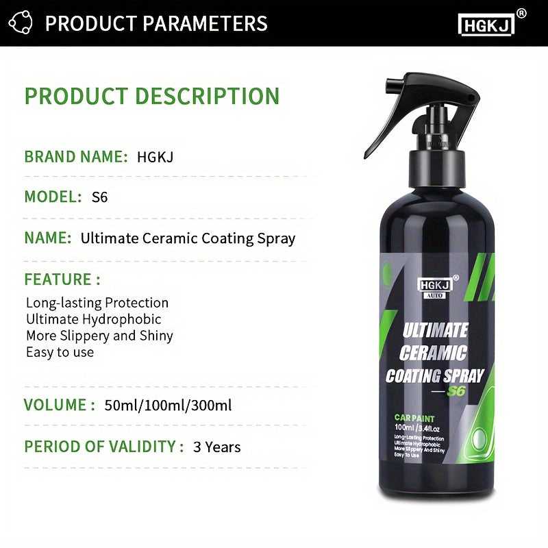 Car Paint Coating Spray, Car ProtectionCoating Spray, Multi-functional Coating Renewal Agent, Ceramic Car Coating Agent Spray, Fast-Acting Coating Spray