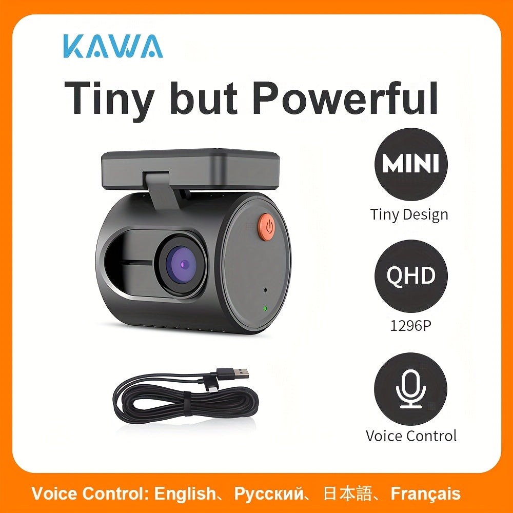 KAWA 2K & 1296P  Dash  for  DVR Dash  KAWA  3  Recorder Emergency Voice Control Night Vision WiFi APP Monitor WDR