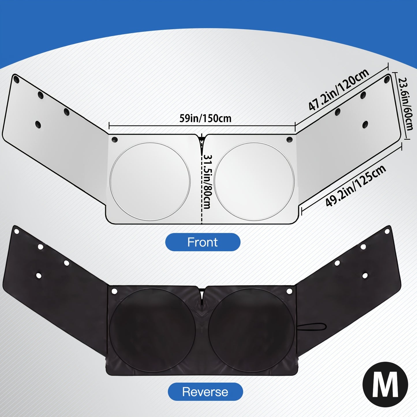2026 NEW Windshield Sunshade Large Upgraded Universal Front And Side Window Sun Cover Block Sun Heat Protect Vehicle Interior Accessories Sunshades Prevent Prying And Protect Privacy, with Super Adsorption Suction Cups, Summer Gift for Can(M/L)