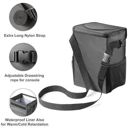 Ryhpez Car Trash Can with See Through Window, Clear Black Car Trash Bin Removable Liner, Leakproof Car Garbage Can Organizer Storage Bag for Vehicles, SUV, Truck(2.1Gallon/8L)