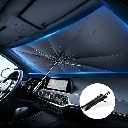 One UV Protection Windshield Sun Shade - Vehicle Front Windshield Visor with Seamless Opaque Insulation for a Wide Range of Vehicle Models