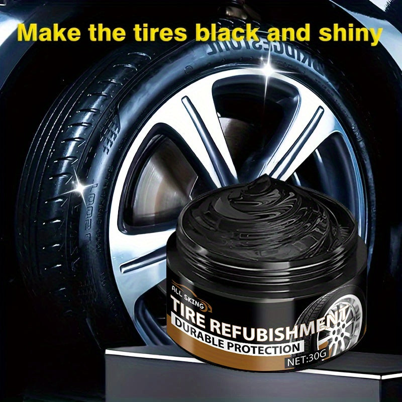 Tire Blackening Wax - Long-Lasting Shine & Protection, Scratch Concealment for , Bike, and Motorcycle Wheels - Revives and Covers Imperfections, High-Quality ABS Material, Wheel Care Solution|Sleek Appearance|Polished Finish, Tire Care for Cars