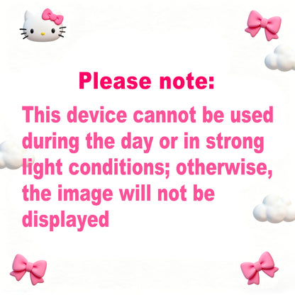 Set of 2 Sanrio Hello Kitty Car Door Lights, Featuring LED Projectors That Display a Cartoon Love Design. These Wireless LED Lights Create a Shadow Effect And Serve As Car Additions, Without Battery