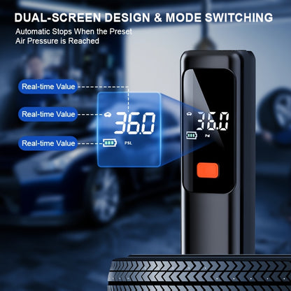 Portable Car Air Pump | Fast Air Filling, Digital LED Tire Pump, Automatic Tire Pressure Detection, Wireless Air Compressor - Suitable For Car, Bicycle, Motorcycle Tires, Basketball Inflating, USB Charging, Rechargeable Battery
