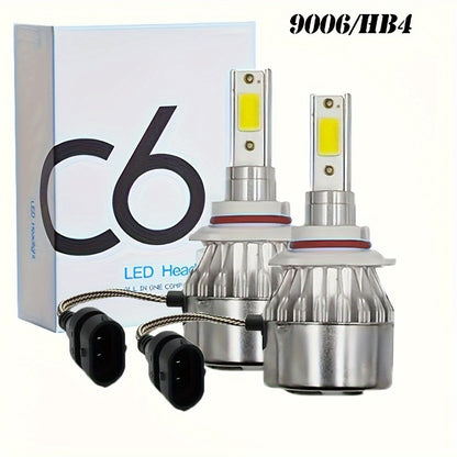 2pcs Headlight H4 H1 H3 Car Lamp H7 H11 9004 9005 9006 9007 Car Led Headlamp Pair, Without Battery